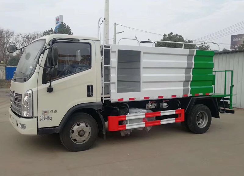 藍牌灑水車報價_國六福田時代領航5方藍牌抑塵車廠家價格3