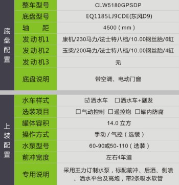 國(guó)六東風(fēng)(D9)14方灑水車 國(guó)六東風(fēng)(D9)14方灑水車